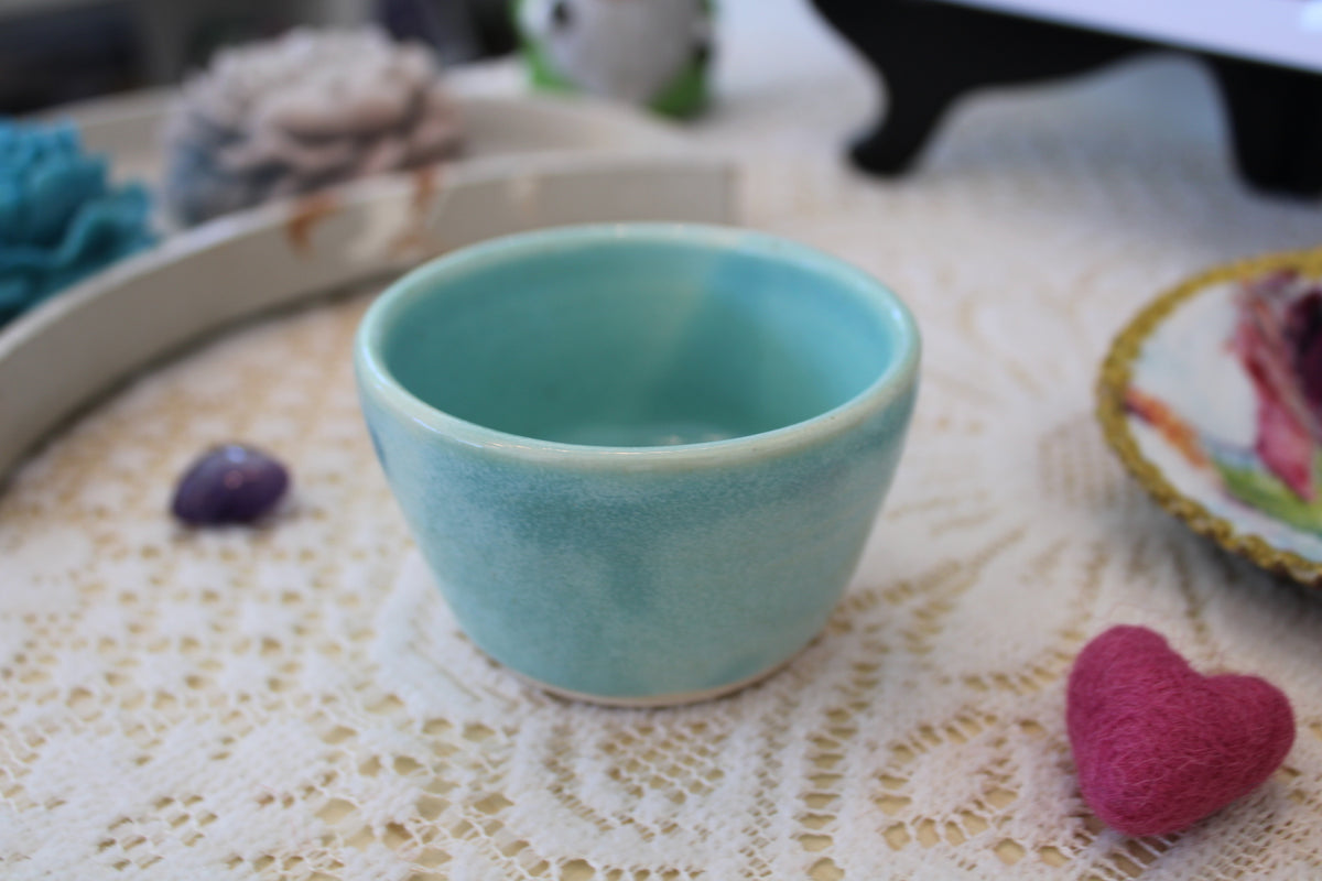 Tiny Light Blue Ceramic Cup