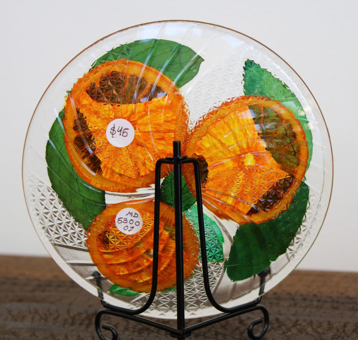 Orange Glass Round Condiment Dish