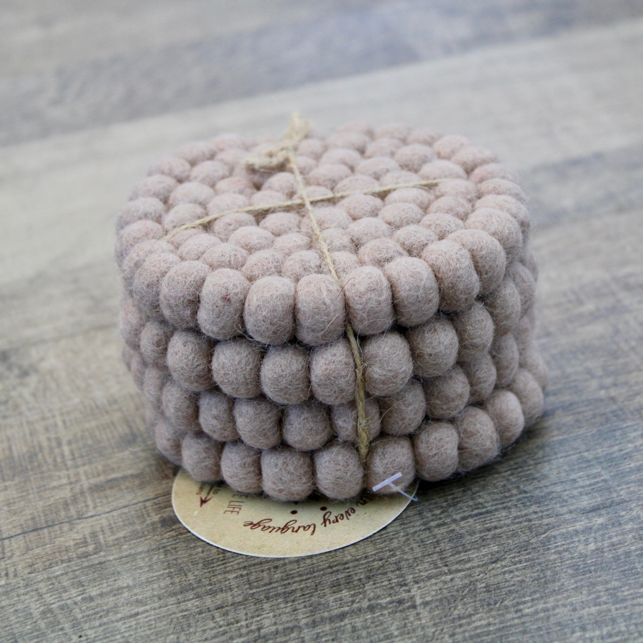 Driftwood Felt Ball Round Coaster