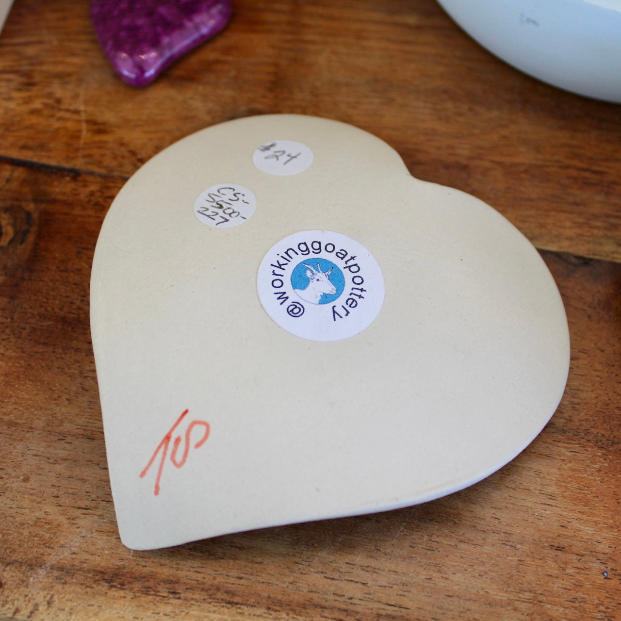Ceramic Heart Dish with Cardinal on Cherry Blossoms