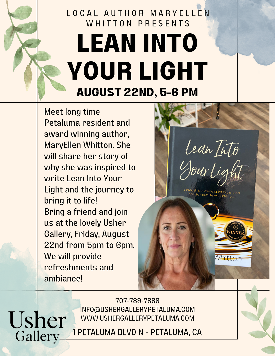 Local Author MaryEllen Whitton Presents: Lean Into Your Light