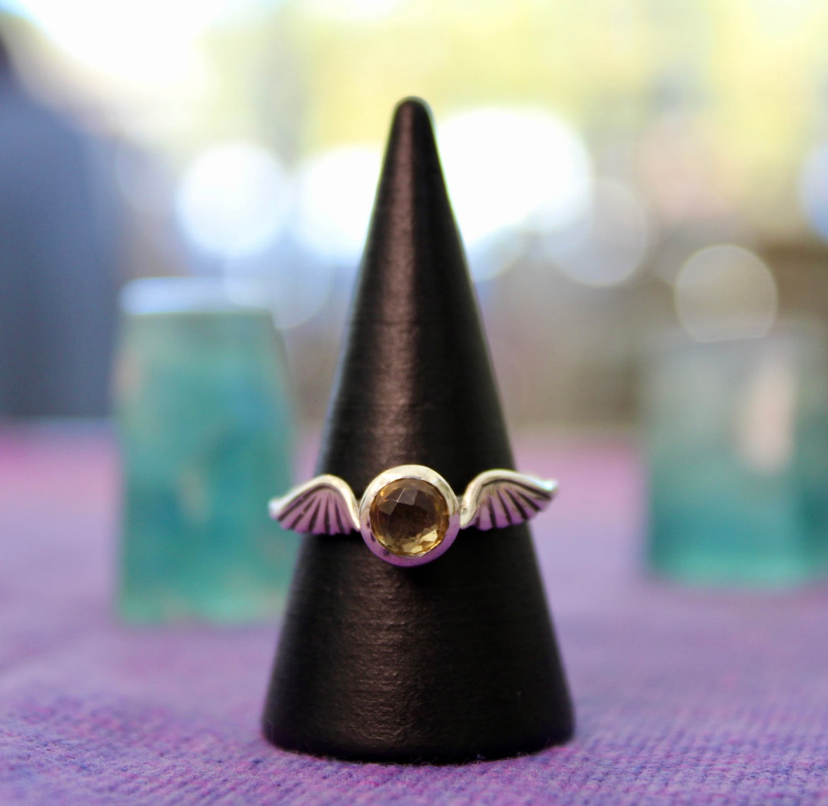 Winged Citrine Ring