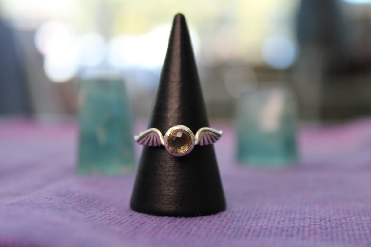 Winged Citrine Ring