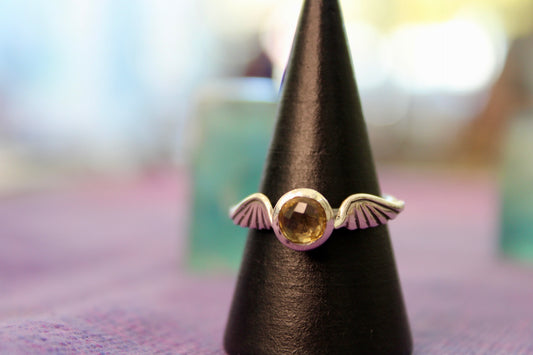 Winged Citrine Ring
