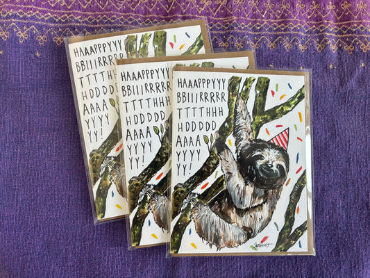 "Bday Sloth" Birthday Card