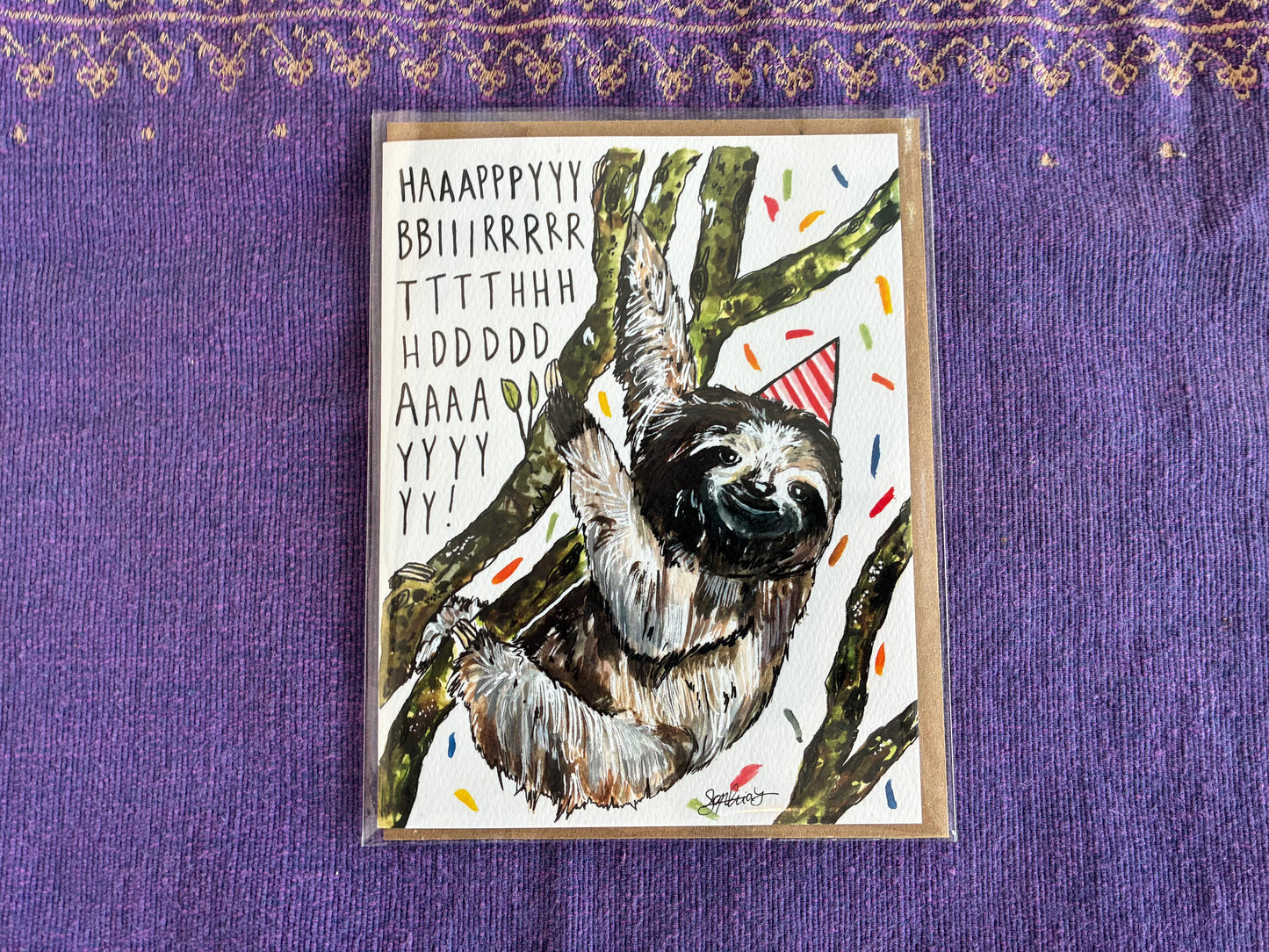 "Bday Sloth" Birthday Card