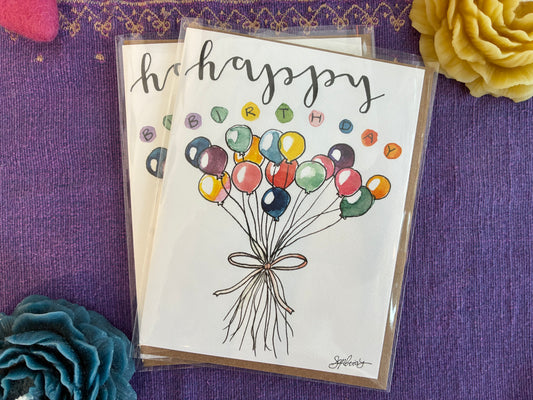 Bday Balloons Greeting Card