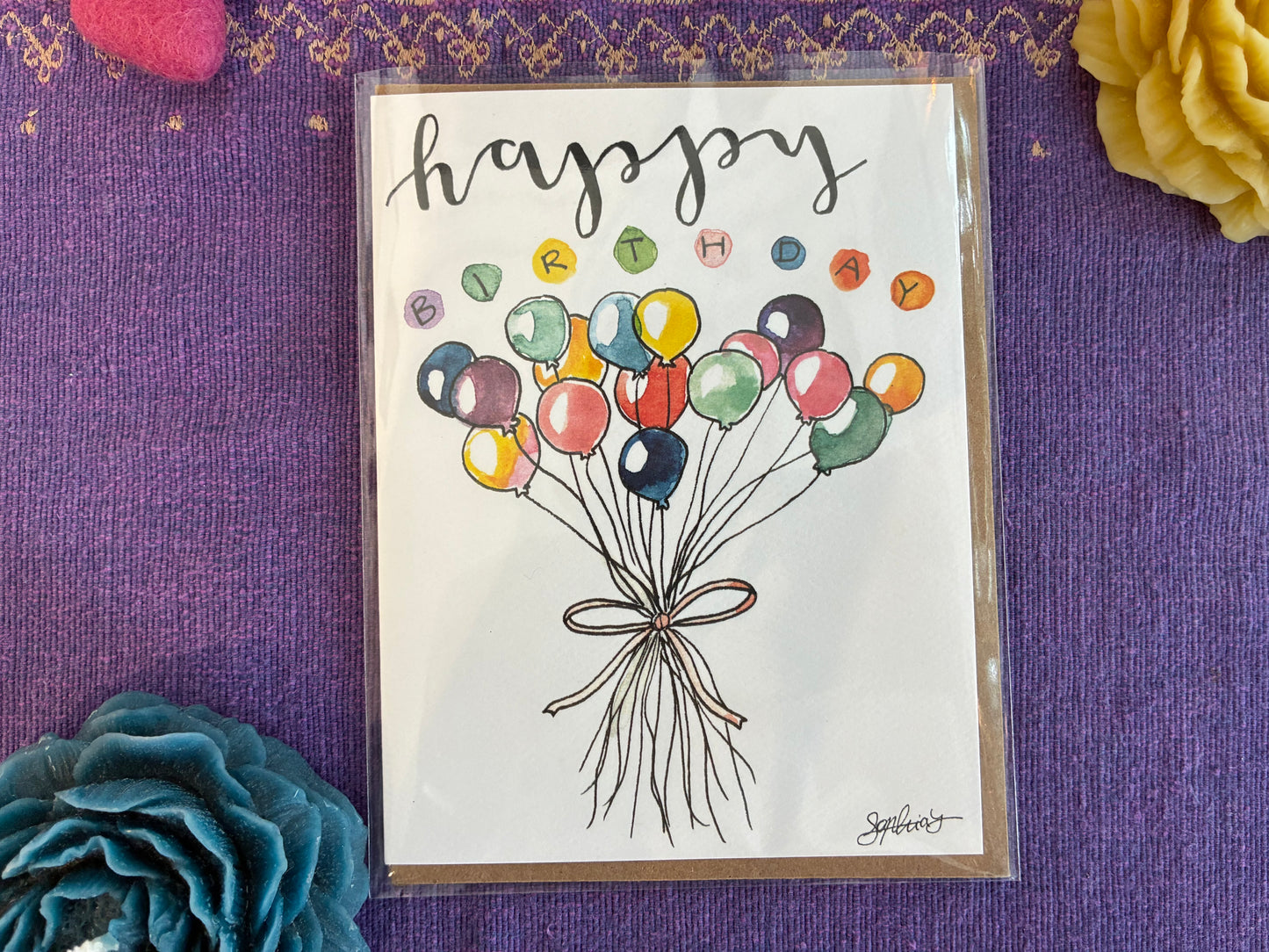 Bday Balloons Greeting Card