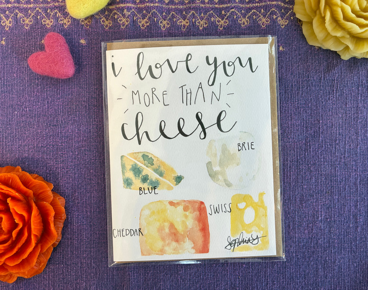 Love You More Than Cheese Greeting Card