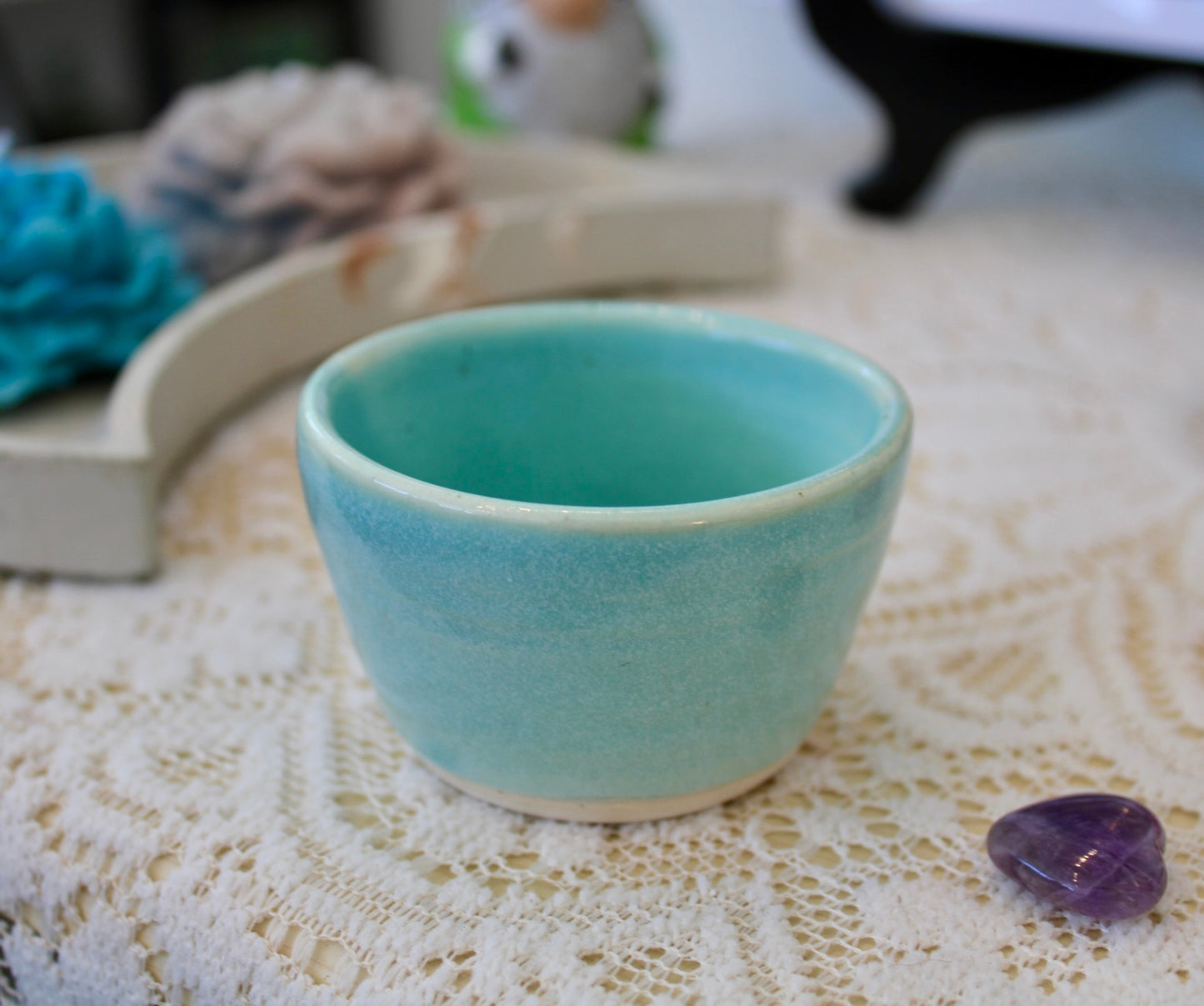Tiny Light Blue Ceramic Cup