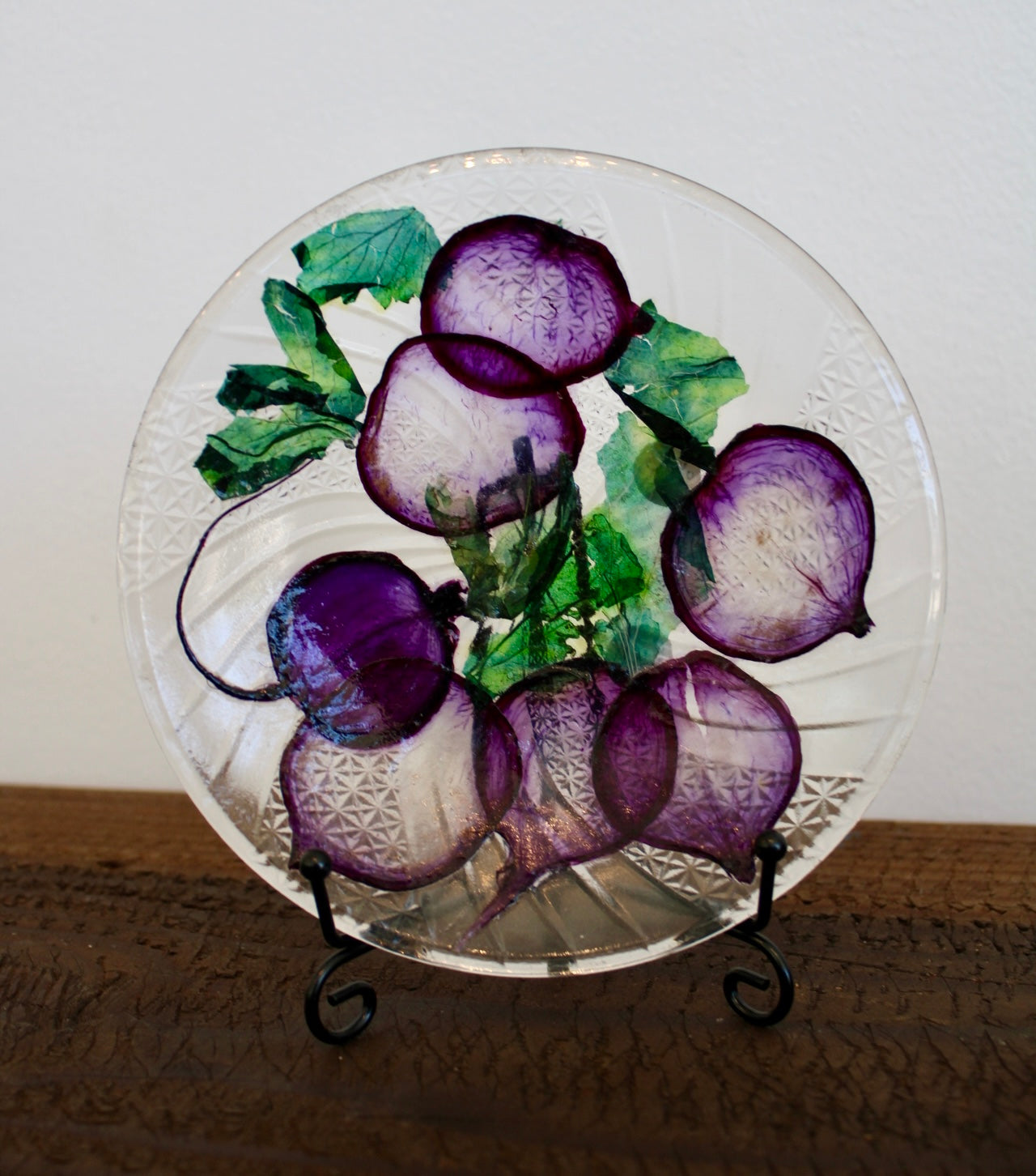 Purple Radish Glass Round Condiment Dish