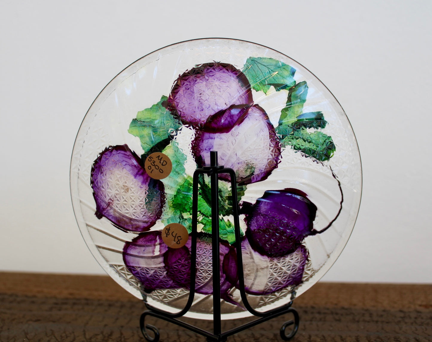 Purple Radish Glass Round Condiment Dish