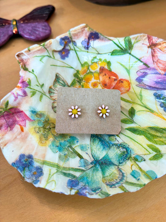 Earrings - Daisy Studs with 18k GP Posts