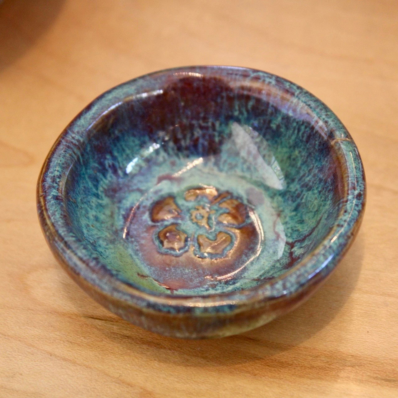 Tiny Carved Hibiscus Bowl