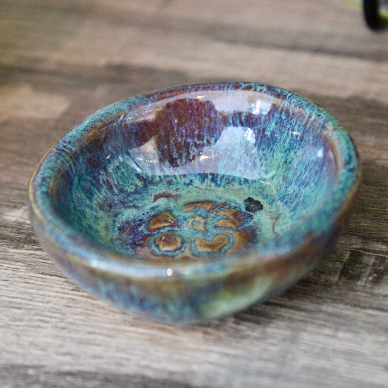 Tiny Carved Hibiscus Bowl