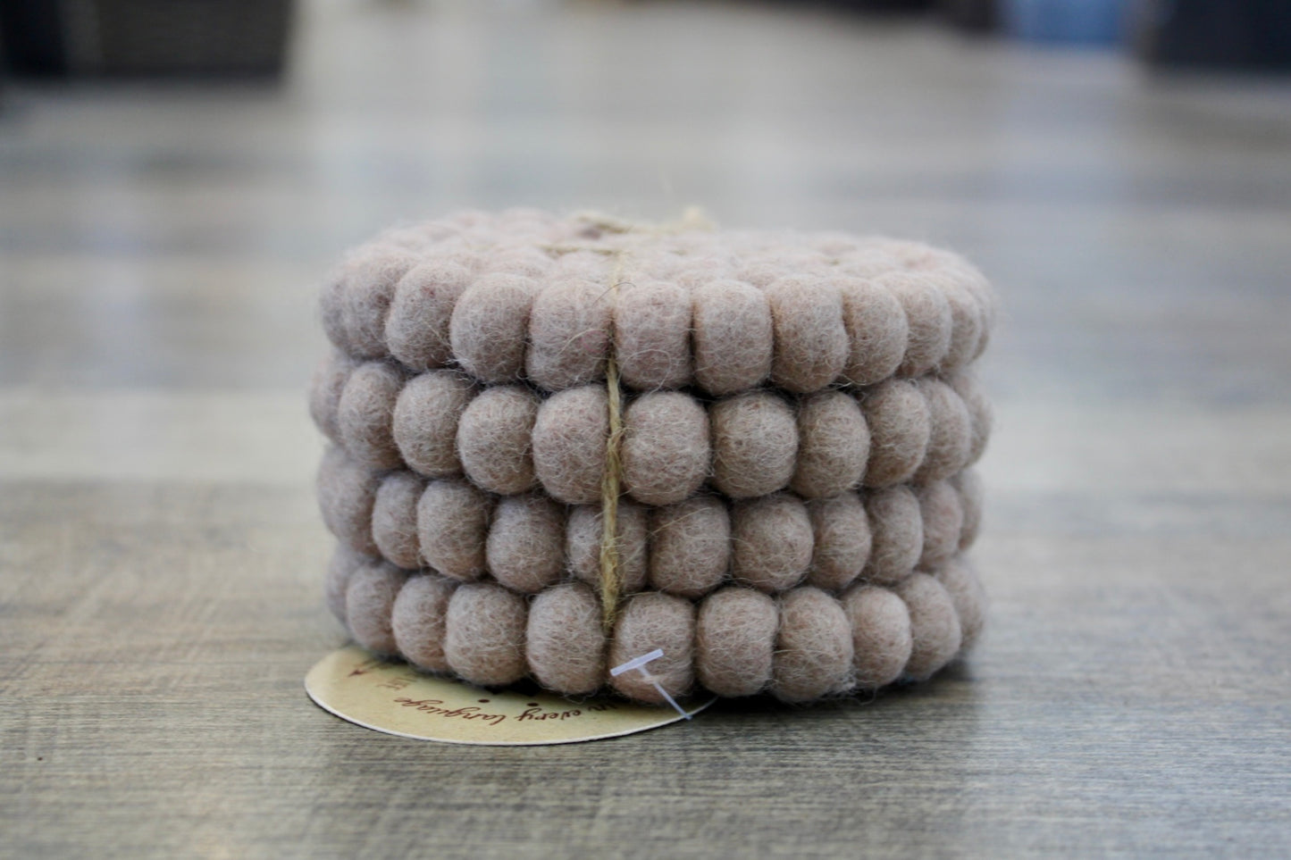 Driftwood Felt Ball Round Coaster