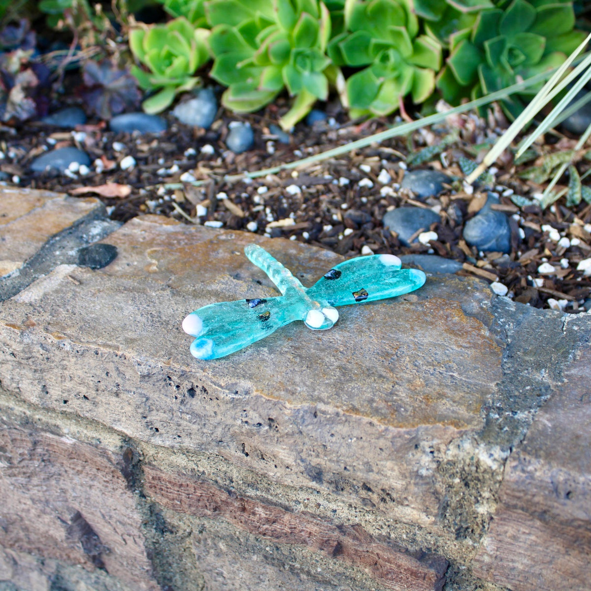 Glass Dragonfly - Turquoise & Dichroic