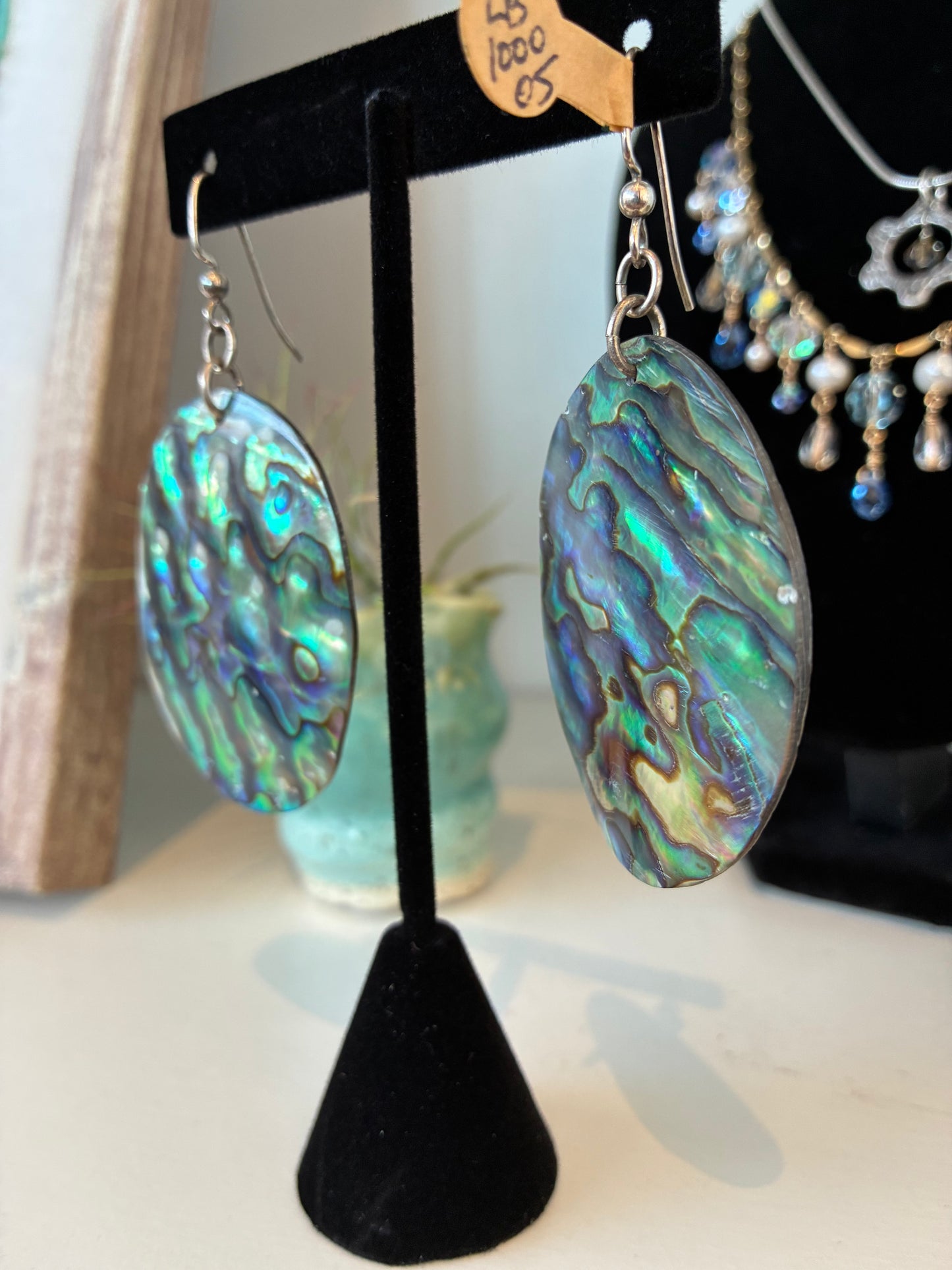 Large Oval Abalone Earrings