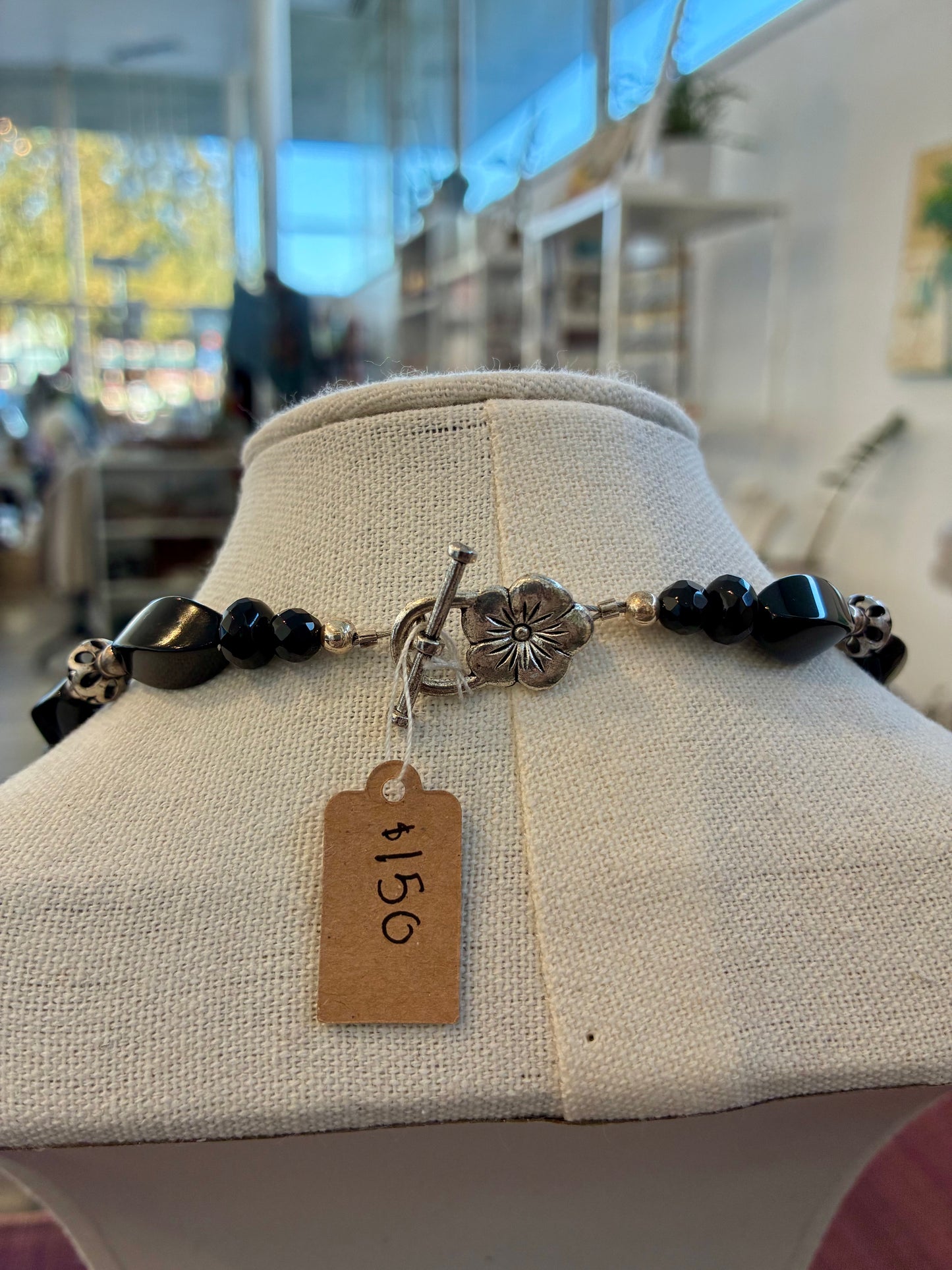 Abalone & Black Onyx Dragonfly Pendant Necklace