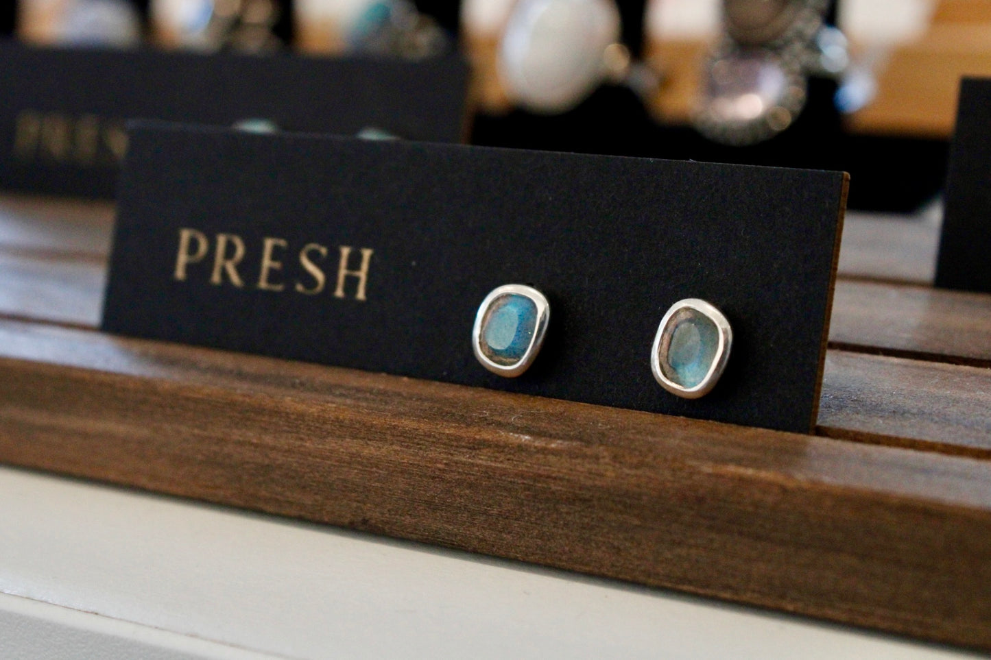 Organic Gemstone Studs
